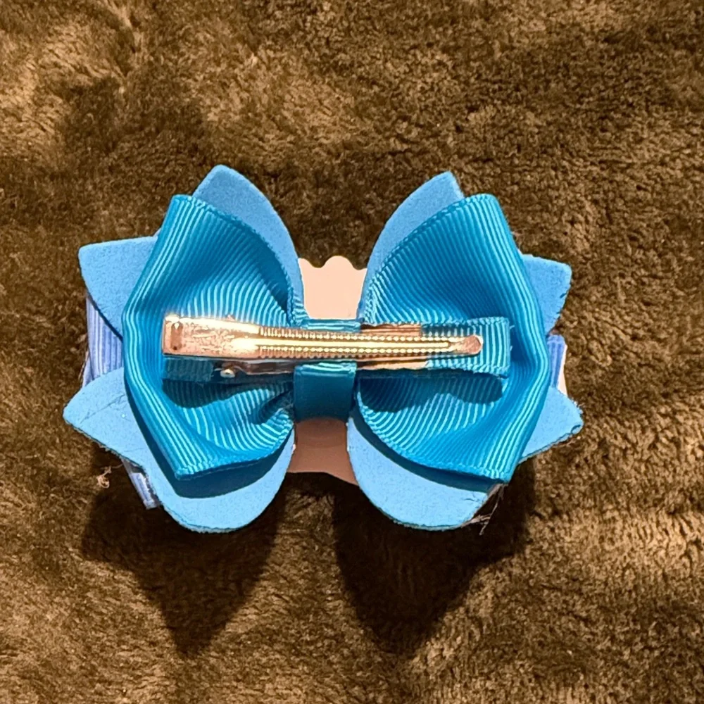 Adorable Blue Farm Animal Hair Bow for Kids